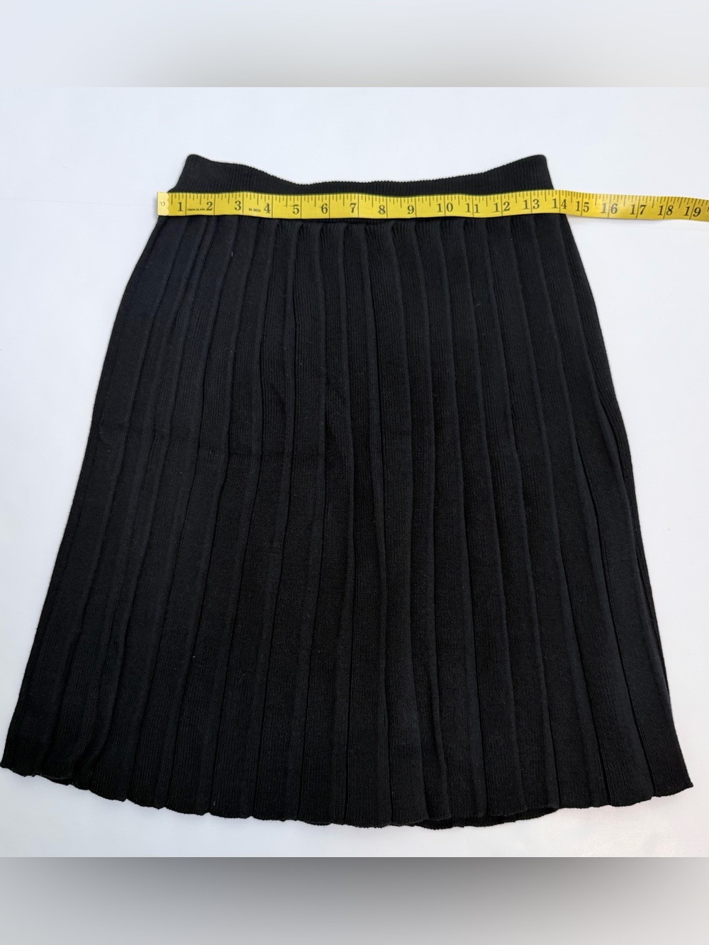 Vintage Delia McKain Black Pleated Knit Skirt M Dark Academia Preppy Minimalist - Picture 4 of 6